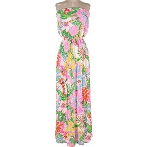 LILLY PULITZER for Target Knit Maxi Dress Strapless Posey Print size XS NWOT